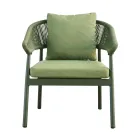 Sala de estar exterior com almofadas e apoios de braços arredondados - Zenith Viadurini