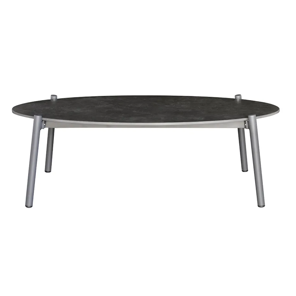 Sala de estar exterior com almofadas e apoios de braços arredondados - Zenith Viadurini