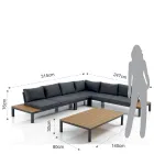 Sala Exterior e Interior Composta por 1 Sofá de Canto e 1 Mesa de Centro - Savoir Viadurini