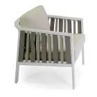 Lounge de exterior em alumínio branco e almofadas creme - Relaz Viadurini