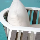 Lounge de exterior em alumínio branco e almofadas creme - Relaz Viadurini