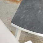 Lounge de exterior em alumínio branco e almofadas creme - Relaz Viadurini