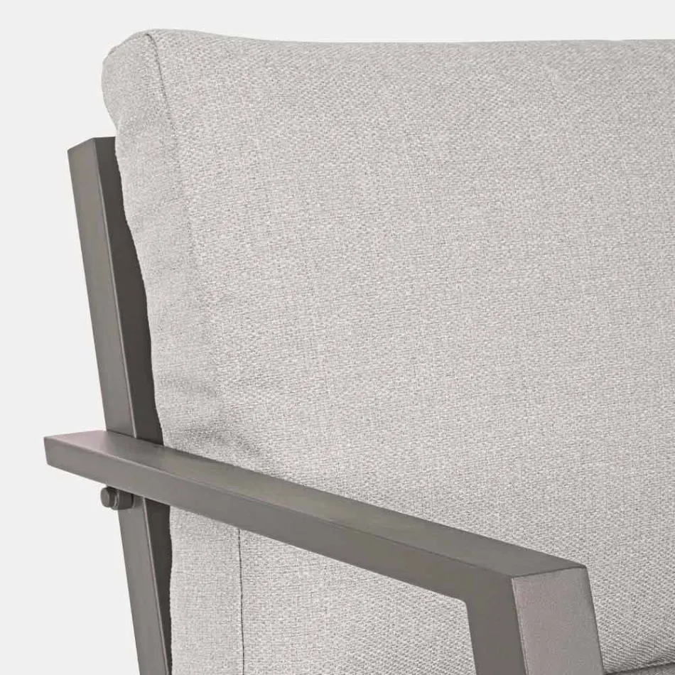 Salão Externo em Alumínio com Almofadas Cobertas em Tecido - Armonia Viadurini