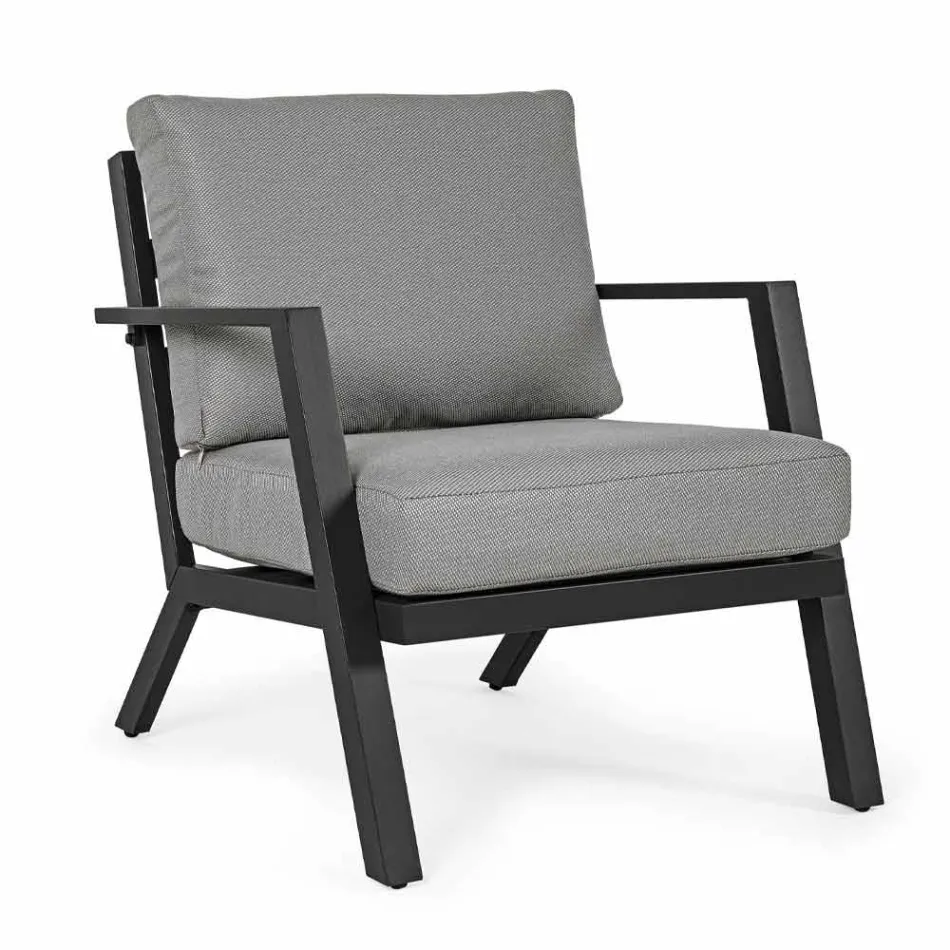 Salão Externo em Alumínio com Almofadas Cobertas em Tecido - Armonia Viadurini