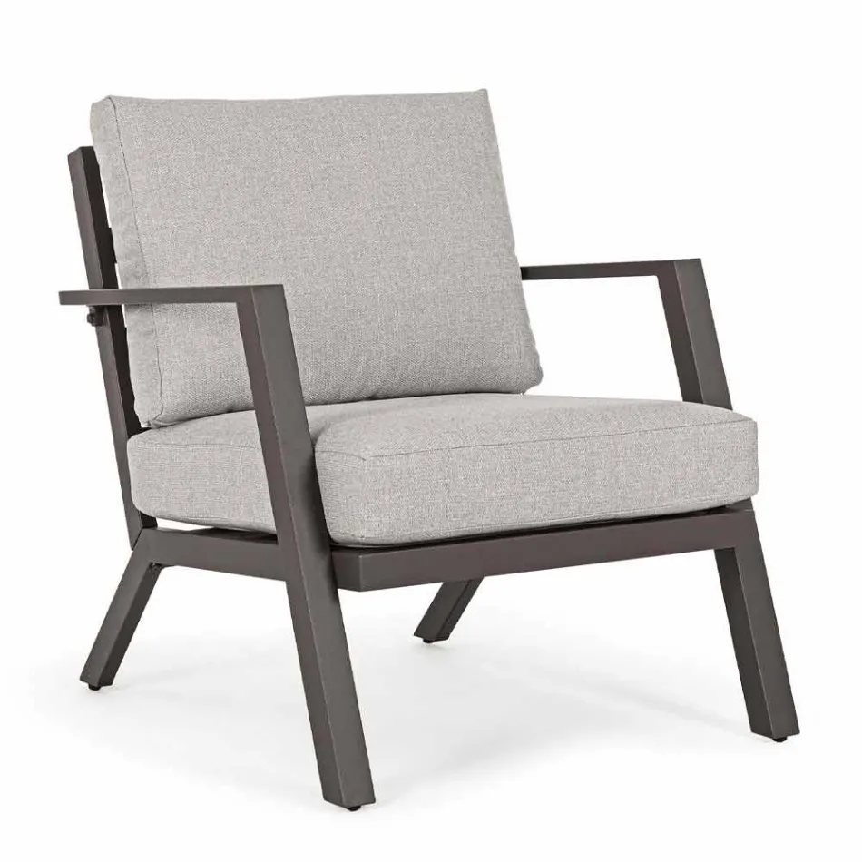 Salão Externo em Alumínio com Almofadas Cobertas em Tecido - Armonia Viadurini