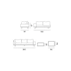 Lounge ao ar livre em alumínio preto com mesa de centro em cerâmica - Ghislain Viadurini