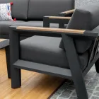 Lounge de exterior em alumínio com pormenores em teca brasileira - Diário Viadurini