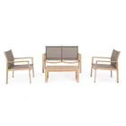 Salão de jardim com 1 sofá, 2 poltronas e 1 mesa de centro - Plano Viadurini