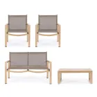 Salão de jardim com 1 sofá, 2 poltronas e 1 mesa de centro - Plano Viadurini