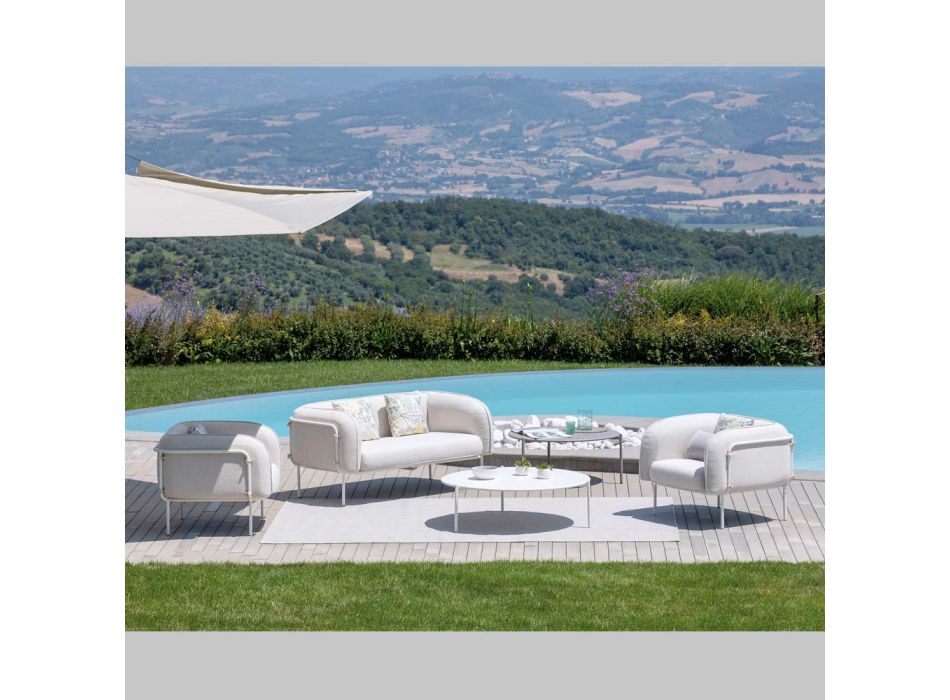 Lounge de jardim com 1 sofá e 2 poltronas Fabricado na Itália - Floreira Viadurini
