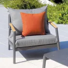 Garden Lounge com 2 Poltronas, 1 Sofá e 1 Mesa de Alumínio - Minni Viadurini