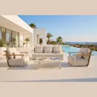 Conjunto de jardim com sofá, 2 poltronas e mesa de centro - Montorio Viadurini