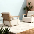 Conjunto de jardim com sofá, 2 poltronas e mesa de centro - Montorio Viadurini