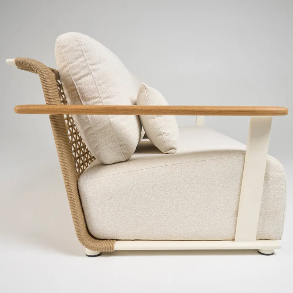 Conjunto de jardim com sofá, 2 poltronas e mesa de centro - Montorio Viadurini
