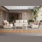 Conjunto de jardim com sofá, 2 poltronas e mesa de centro - Montorio Viadurini
