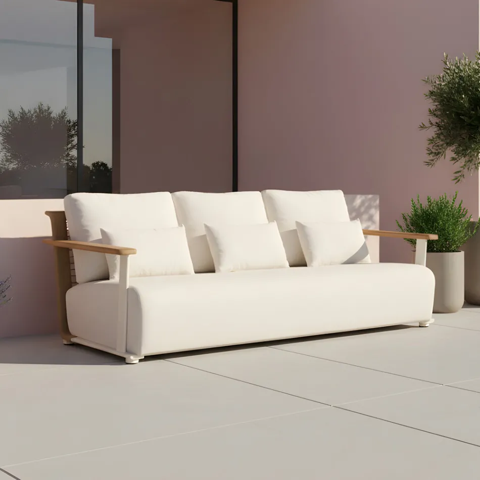 Conjunto de jardim com sofá, 2 poltronas e mesa de centro - Montorio Viadurini