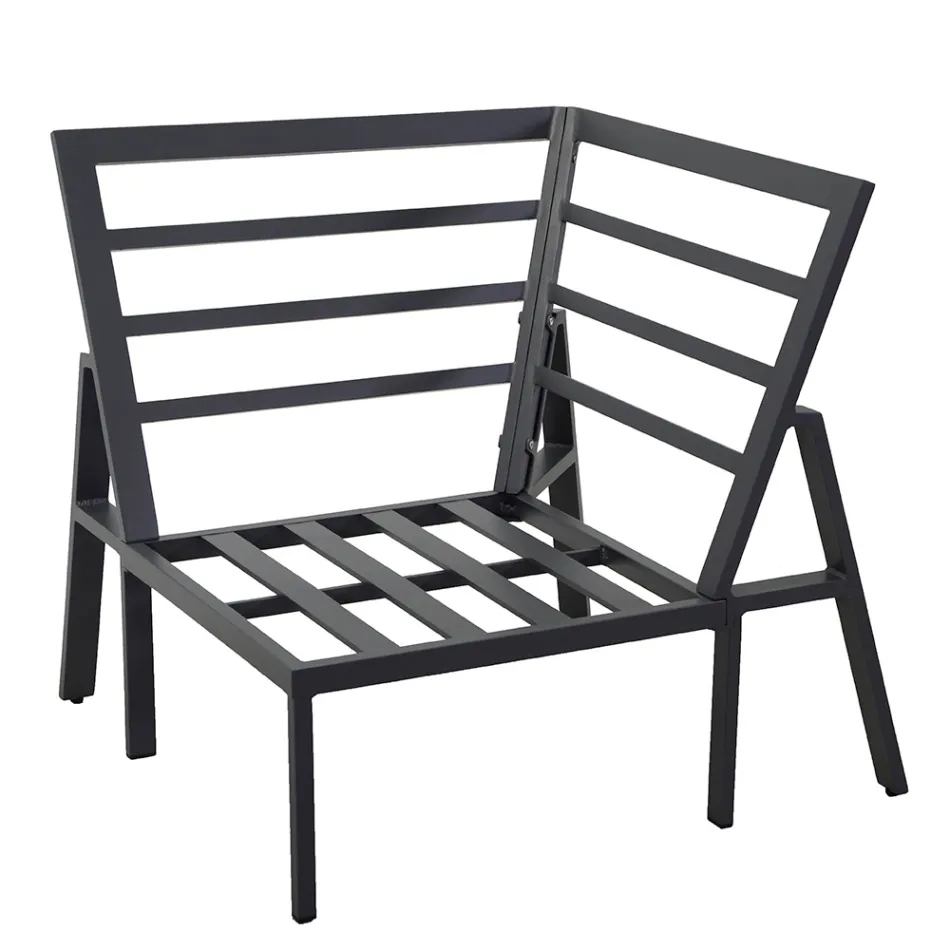 Lounge de jardim com sofá e mesa de centro em alumínio - Etiqueta Viadurini