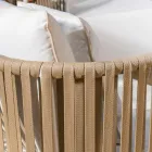 Garden Lounge em Alumínio Branco e Tecido - Eugene Viadurini