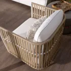 Garden Lounge em Alumínio Branco e Tecido - Eugene Viadurini