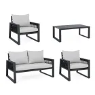 Garden Lounge em Design de Alumínio Branco ou Preto - Milk Rain Viadurini