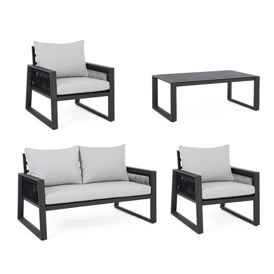 Garden Lounge em Design de Alumínio Branco ou Preto - Milk Rain Viadurini