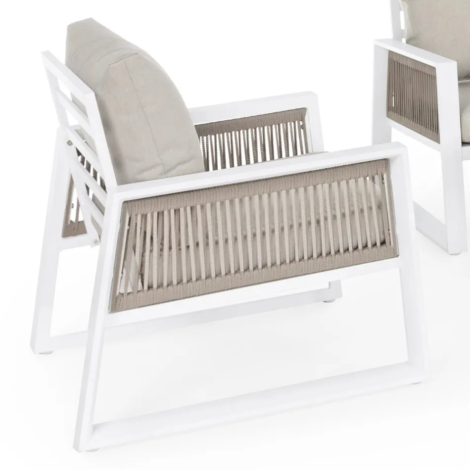 Garden Lounge em Design de Alumínio Branco ou Preto - Milk Rain Viadurini