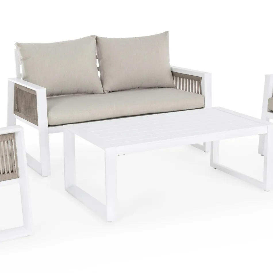 Garden Lounge em Design de Alumínio Branco ou Preto - Milk Rain Viadurini