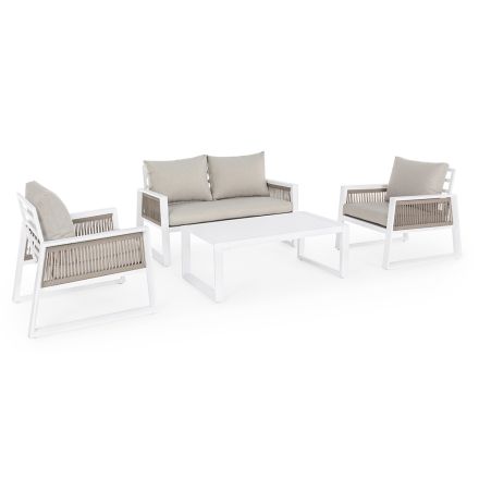 Garden Lounge em Design de Alumínio Branco ou Preto - Milk Rain Viadurini