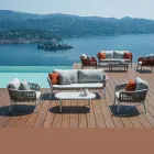 Lounge de jardim de alumínio e corda com mesa de centro - Dingo Viadurini