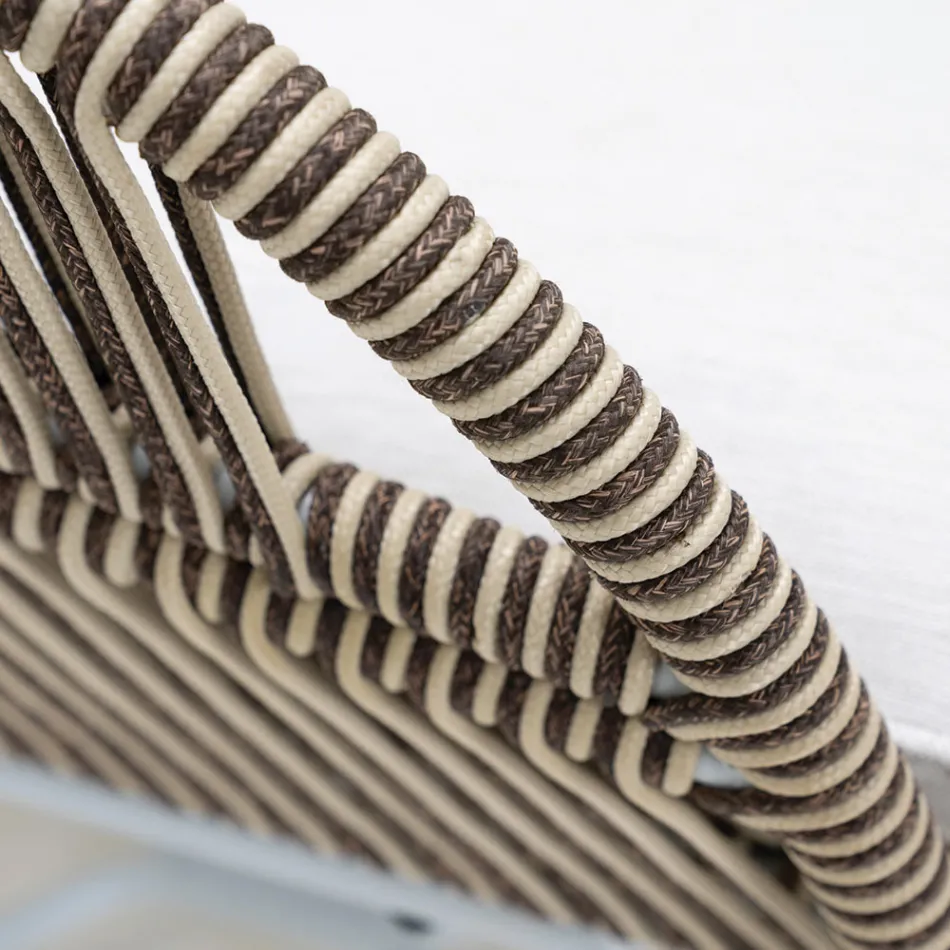 Salão de Jardim em Alumínio e Tecelagem de Corda - Alcor Viadurini