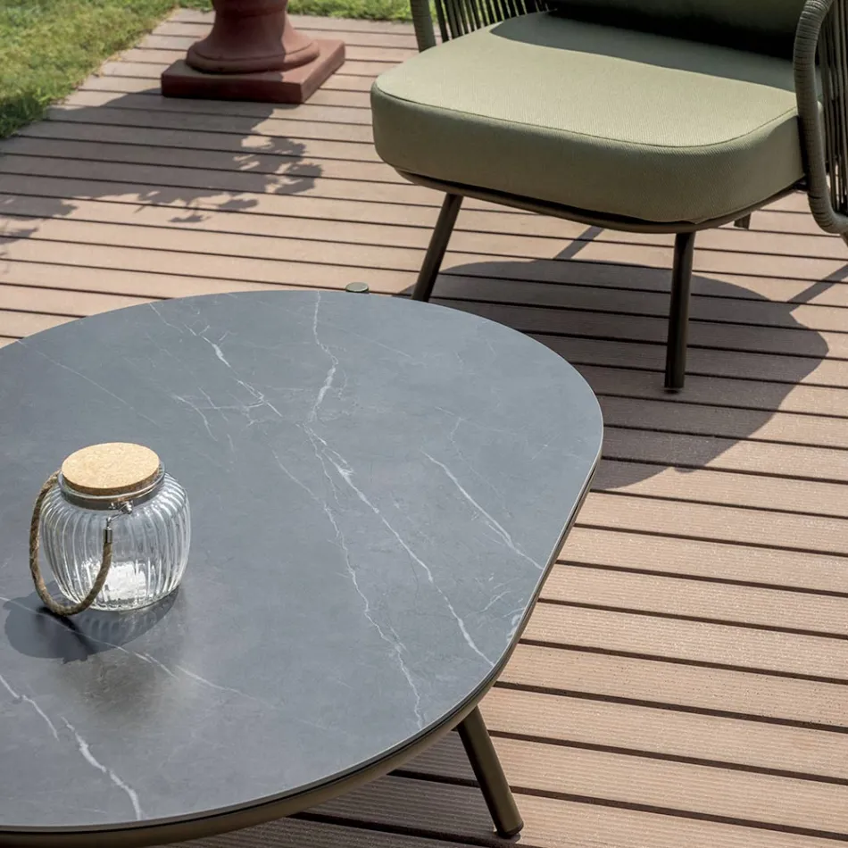 Sala de estar com jardim em alumínio vermelho ou verde - Regalrise Viadurini