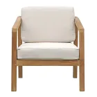 Conjunto de lounge de jardim em teca certificada FSC com almofadas cor creme - Caresa Viadurini