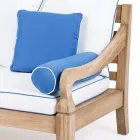 Salão de jardim em madeira de teca natural escovada - Artes Viadurini