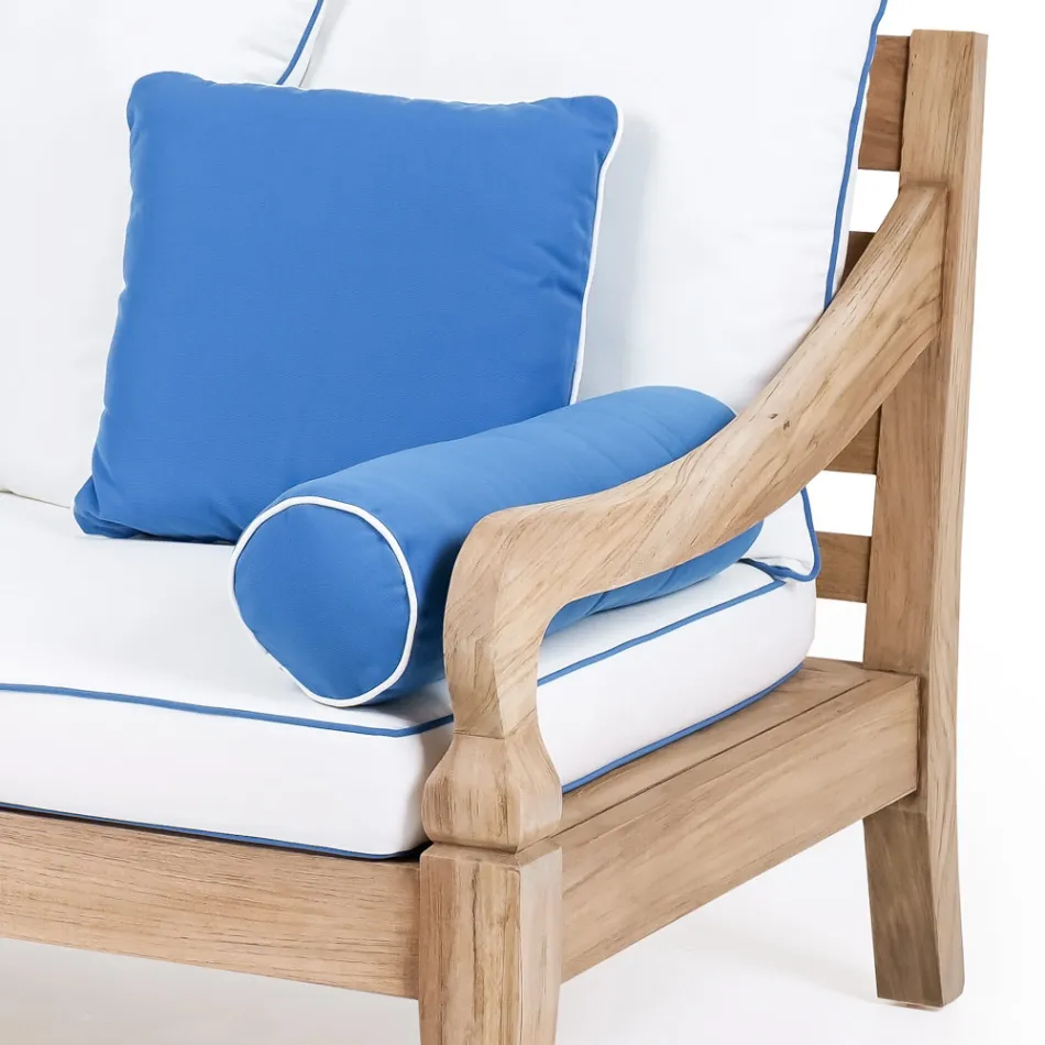 Salão de jardim em madeira de teca natural escovada - Artes Viadurini