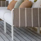 Sala de estar de jardim em metal galvanizado e almofadas em tecido - Sognando Viadurini