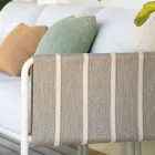 Sala de estar de jardim em metal galvanizado e almofadas em tecido - Sognando Viadurini