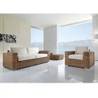 Salão de jardim de polyrattan tecido à mão - Yoko Viadurini