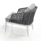 Sala interior e exterior com 2 poltronas, 1 sofá e 1 mesa de centro - Sortir Viadurini