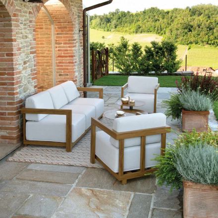 Sala de estar em alumínio com efeito madeira de transferência térmica - Camper Viadurini