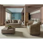 Lounge ao ar livre em fibra natural Kubù com almofadas - Isildur Viadurini