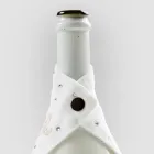 Bandeja coletora de linho branco ou preto com bordados e cristais 2 peças - Salvino Viadurini