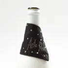 Bandeja coletora de linho branco ou preto com bordados e cristais 2 peças - Salvino Viadurini