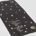 Bandeja coletora de linho branco ou preto com bordados e cristais 2 peças - Salvino Viadurini