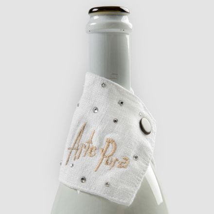 Bandeja coletora de linho branco ou preto com bordados e cristais 2 peças - Salvino Viadurini