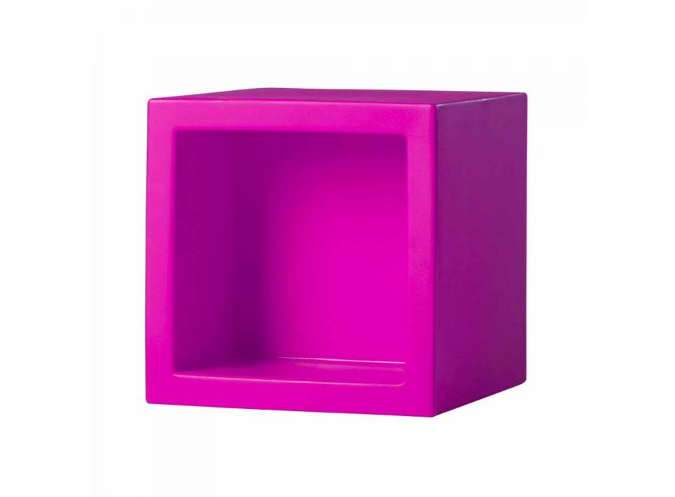 Prateleira colorida cubo Design moderno de cubo aberto Slide feito na Itália Viadurini