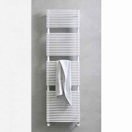 Aquecedor de toalhas de banho hidráulico com design vertical em aço 1013 W - Griffin Viadurini