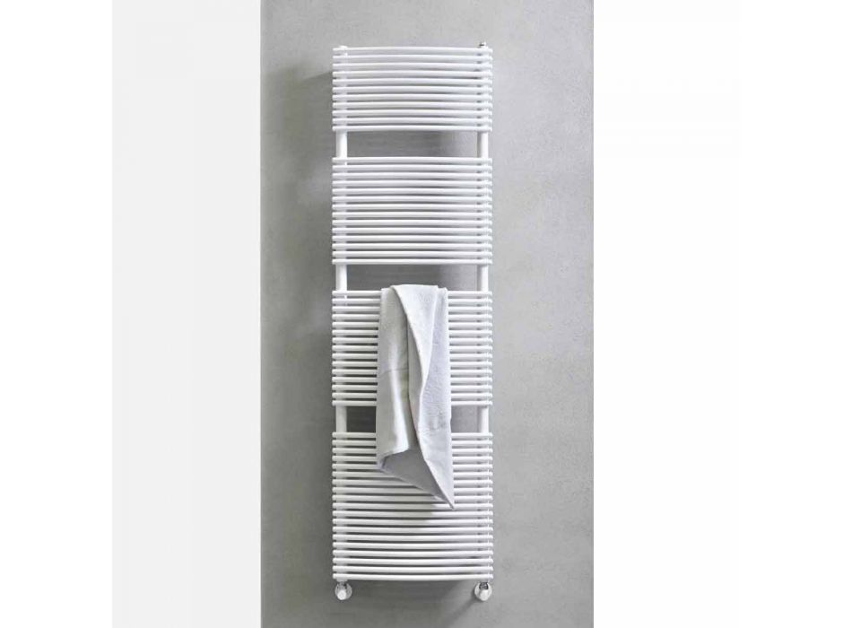 Aquecedor de toalhas de banho hidráulico com design vertical em aço 1013 W - Griffin Viadurini