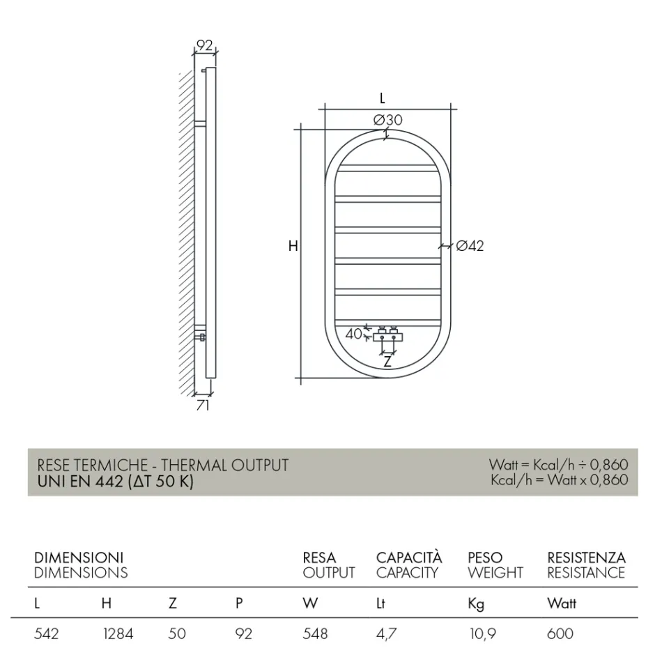 Design Toalheiro Aquecedor "All Round Bubble" em Aço Fabricado na Itália - Liso Viadurini