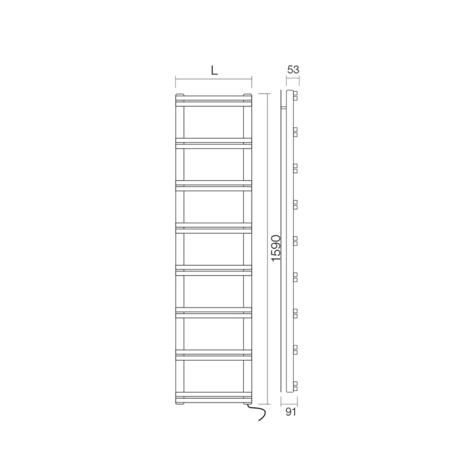 Aquecedor de toalhas elétrico com coletores verticais Fabricado na Itália - Gengibre Viadurini