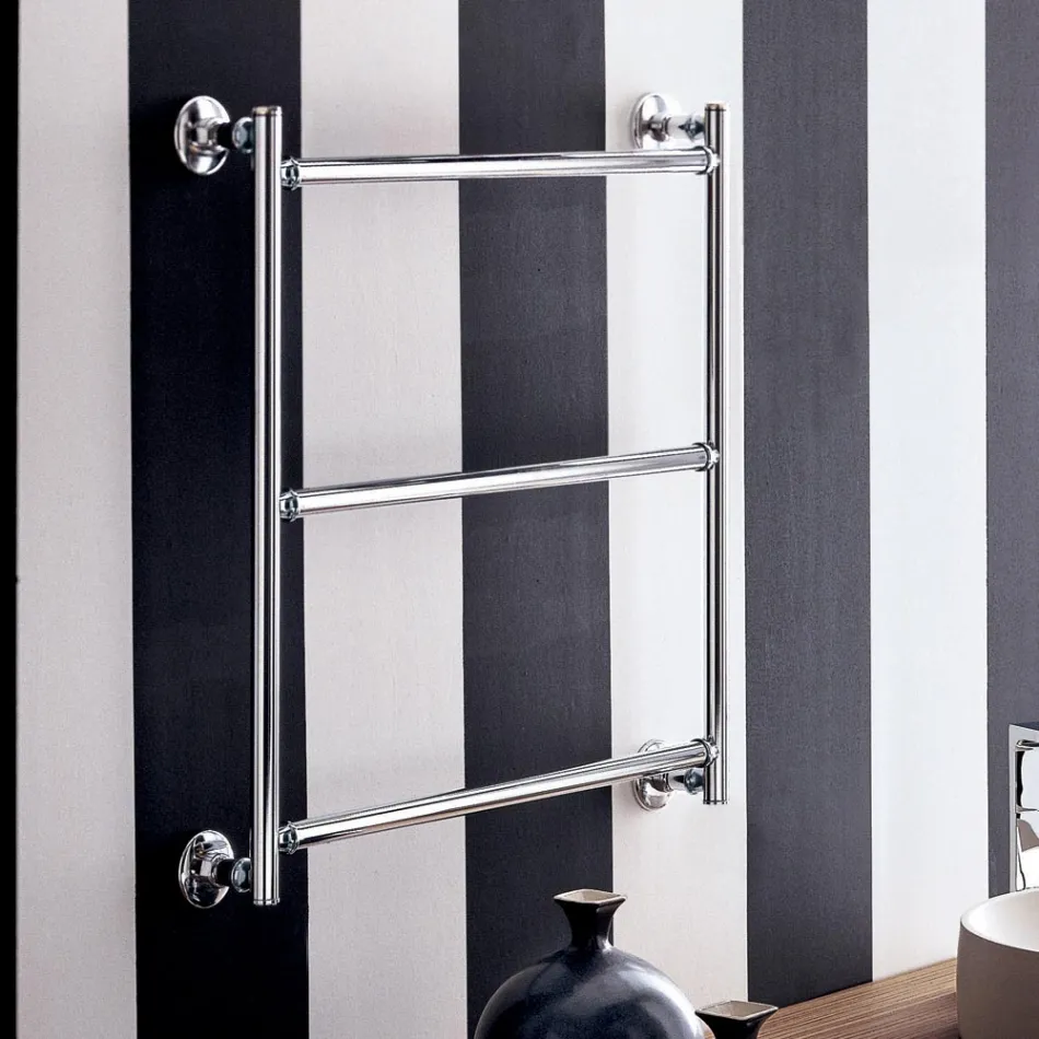 Toalheiro aquecido elétrico cromado, design moderno, Gaia by Scirocco H Viadurini